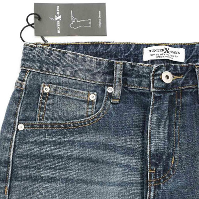 Quần Short Jeans Nam Cao Cấp HUNTER X-RAYS Form Slimfit Cotton Xanh Đá Thời Thượng S46