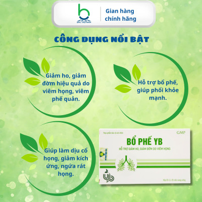 Viên Uống Bổ Phế YB Hỗ Trợ Giảm Ho, Giảm Đờm, Bổ Phế Hiệu Quả - 30 viên