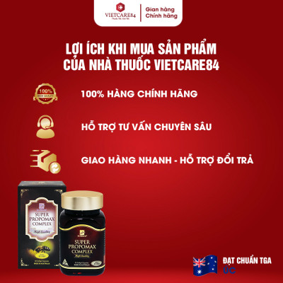 Viên Uống Keo Ong Úc Super Propomax Complex (60V) | Giúp tăng cường sức khỏe, nâng cao sức đề kháng - Nhập Nhẩu Chính Hãng