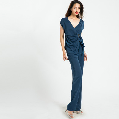 Quần Ống Suông Quần Tây Nữ Thời trang thiết kế Hity PAN032 (Xanh Thủy Thủ)