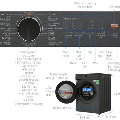Máy giặt Toshiba Inverter 13 kg TW-T21BU140UWV(MG) - HÀNG CHÍNH HÃNG - CHỈ GIAO HCM