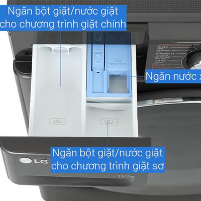 Máy giặt sấy LG Inverter giặt 11 kg - sấy 7 kg FV1411D4B - HÀNG CHÍNH HÃNG - CHỈ GIAO HCM