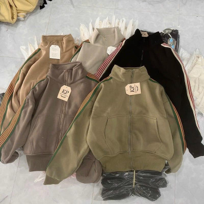 Áo khoác chống nắng cho nữ Viền Sọc Cổ Trụ Dáng Lửng thời trang cực hót-A2102