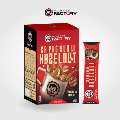 Combo 3 hộp cà phê sữa vị hazelnut hòa tan The Coffee Factory (Hộp 15 gói x 16g)
