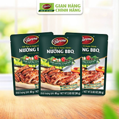 Combo 3 gói Gia Vị Nướng BBQ Barona 80g ướp ngon chuẩn vị không cần nêm nếm