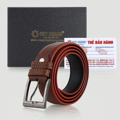 HC5001-02-03 - Dây thắt lưng nữ Huy Hoàng 3P may viền màu bò, đen, nâu