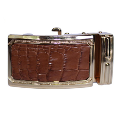 HT9224 - Đầu khóa da cá sấu Huy Hoàng 4 phân đầu vàng màu nâu đỏ