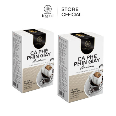 Combo 2 Hộp Cà Phê Phin Giấy Trung Nguyên Legend Americano – Hộp 10 gói - Vị Thanh Nhẹ, Hậu Vị Ngọt