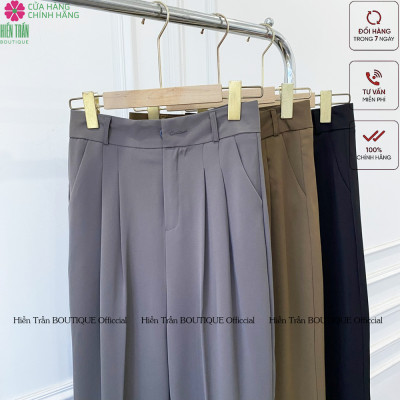 Quần suông nữ xếp ly vải chéo Di-or cao cấp, tạo dáng chân dài thon gọn, trẻ trung, năng động