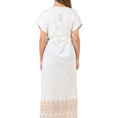 Maxi Trắng Ánh Kim Cotton Isla Bonita