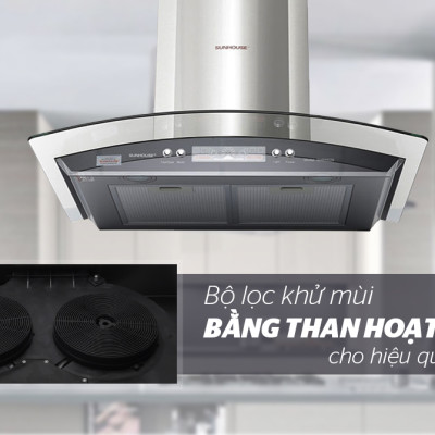 Máy hút mùi kính cong Sunhouse SHB6626 - Hàng chính hãng