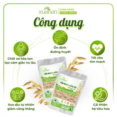 Yến Mạch Hữu Cơ Xuân An [ko đường] Túi 400G (Tặng Kèm 1 Túi Yến Mạch 150G)