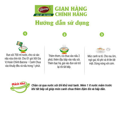 Gia Vị Canh Chua Barona 80g chay mặn dùng được, tươi ngon chuẩn vị không cần nêm nếm