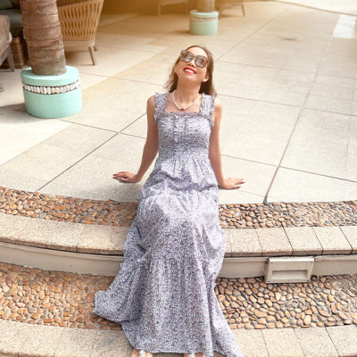 Đầm Maxi Hoa Violet DRE161 Thời trang thết kế Hity