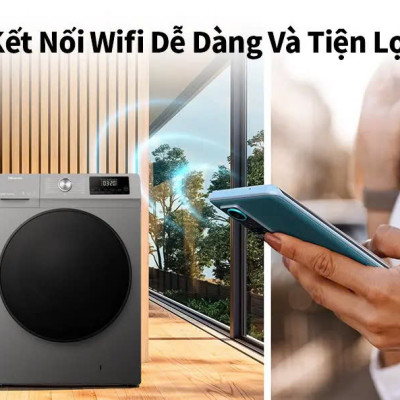 Máy giặt Hisense Inverter cửa ngang WFQA1043BT 10.5kg diệt khuẩn 99%, tiết kiệm điện, bảo hành 3 năm - HÀNG CHÍNH HÃNG