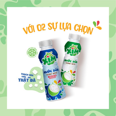 Combo 6 Chai Nước dừa Xim thạch dừa tươi chai PET 350ml