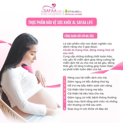 Sữa non nguyên chất al SAFAA life 500mg-USA, 30%IgG