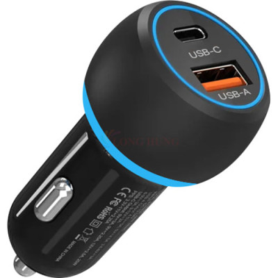 Cốc sạc xe hơi Philips 1USB 1Type-C 20W PD/QC3.0 DLP2552PB/97 - Hàng chính hãng 