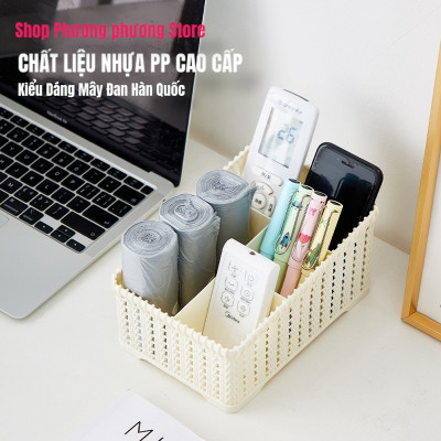 KHAY NHỰA LUXURY GIẢ MÂY HÀN QUỐC / KHAY CẮM BÚT & CARD VĂN PHÒNG KHAY ĐỂ MỸ PHẨM ĐÁNG YÊU XINH XINH M-SL4005