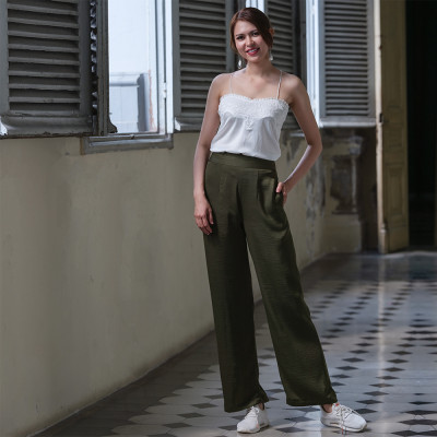 Quần Ống Rộng Quần Dài Quần Ống Suông Thời trang thiết kế Hity PAN049 (Xanh Rừng Nhiệt Đới)