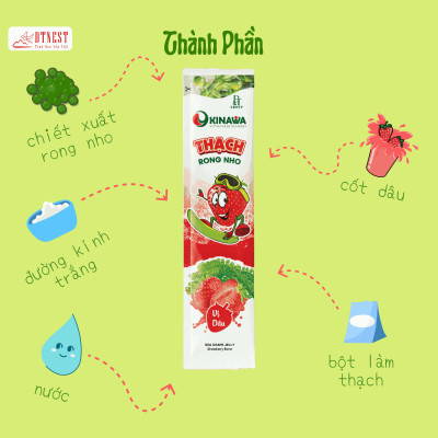 Thạch Rong Nho Okinawa - Cung Cấp Nhiều Dưỡng Chất Cho Sức Khỏe (Hộp 15 thanh 30g)