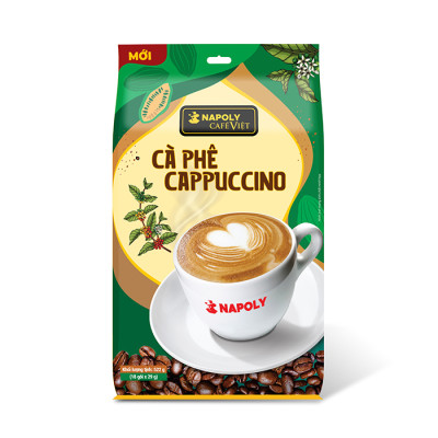 Cà Phê CAPPUCCINO Napoly Coffee Arabica/Robusta Hòa Tan Giữ Hương Vị Cà Phê, Đậm Đà, Thơm Béo Của Sữa