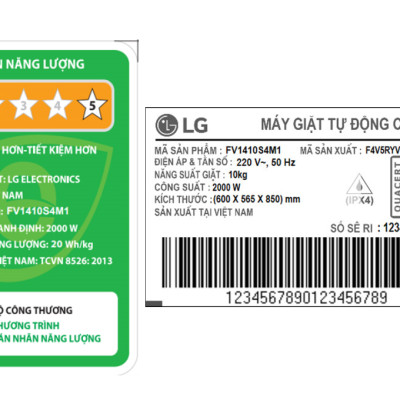 Máy giặt LG AI DD Inverter 10 kg FV1410S4M1 - Hàng Chính Hãng (Chỉ giao HCM)