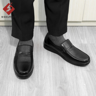 Giày nam trung niên da bò cao cấp nhập khẩu dùng làm quà tặng cho bố SIGOURNEY SIG-14 màu đen