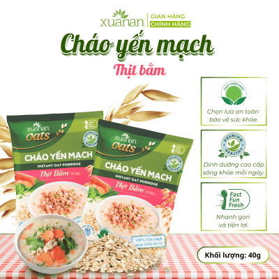 Cháo Yến Mạch Thịt Heo Bằm Xuân An Gói 40G (Mua 6 Gói Tặng Kèm 1 Gói )