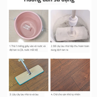 Giấy Lau Nhà Hòa Tan Thay Thế Nước Lau Sàn HOMI Mã HS01 Với Công Nghệ Nhật Bản Hương Thơm Dịu Nhẹ, Sạch Bóng Sàn Nhà Chỉ Với Một Miếng Giấy [Combo 02 Túi]