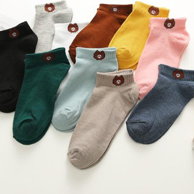 Set 5 Đôi Tất Gấu Nữ Cổ Ngắn Chất Đẹp