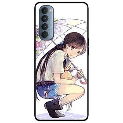 Ốp lưng dành cho Reno 4 Pro mẫu Cô Gái Ngồi Cầm Dù