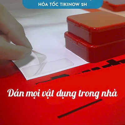 COMBO 2 Hộp 60 Miếng Keo Nano 2 Mặt Trong Suốt Chống Nước, Không Để Vết Keo Băng keo dán 2 mặt trong suốt siêu dính treo đồ (Hộp 60 miếng)