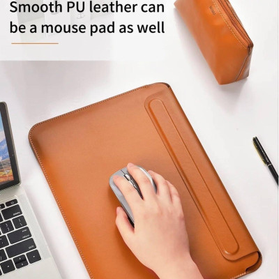 Bao Da Skin Pro Slim Stand Sleeve Dành Cho Macbook Chất Liệu Da PU Mịn, Nắp Từ Tính Có Chân Đế Có Thể Tự Điều Chỉnh - Hàng Chính Hãng 