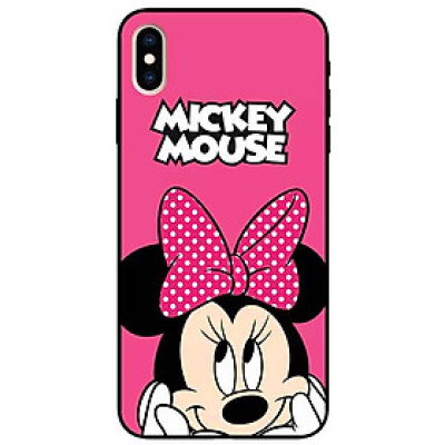 Ốp lưng in cho Iphone Xs Max Mẫu Chuột Nơ Chấm Bi