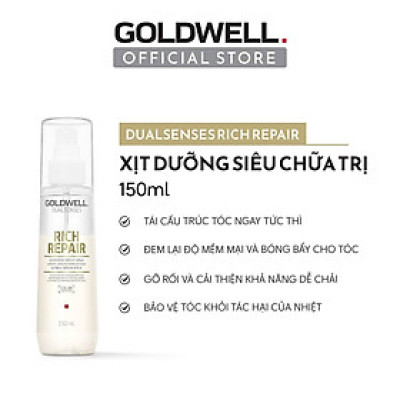 Xịt Dưỡng Phục Hồi Tóc Hư Tổn Goldwell Rich Repair Tái Tạo Tóc Tức Thì, Tóc Bóng Khỏe Tự Nhiên