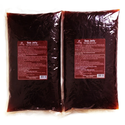 Combo 2 gói Trân Châu đen 3Q Sea Jelly 2 kg / Thạch 3Q Caramel Sea Jelly (ngon, dai giòn sần sật - dùng trực tiếp mà không cần nấu hay chế biến khác)